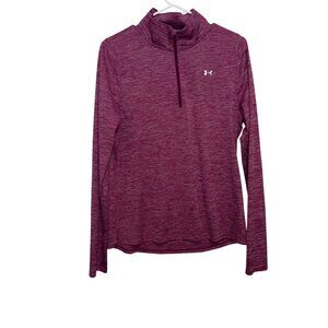 Under Armour Womens HeatGear Loose Fit Quarter-Zip Pullover Top Long Sleeve LG